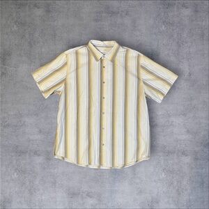 Yellow & Brown Stripe Button Up